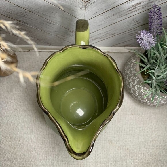 Vintage French Country Olive Green Home Essentials And Beyond Pitcher Bumble Bee - Picture 6 of 7